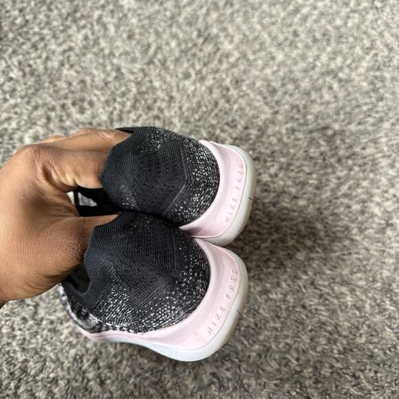 Nike Free RN Flyknit 2019 Running Shoes Sneakers Women's Size 7.5 Black Pink - Picture 5 of 8